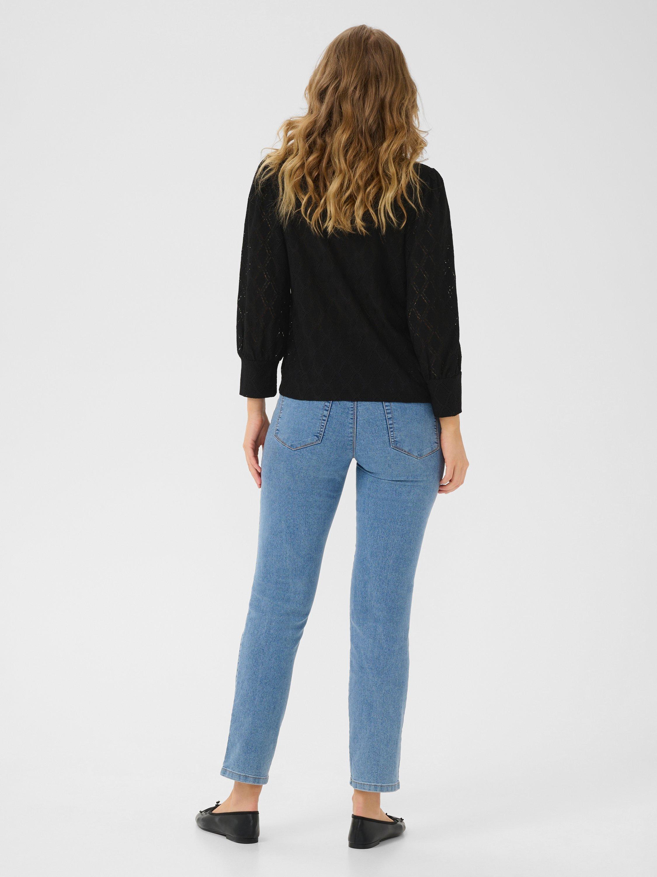 Product image 2 of 5, which shows KAFFE Tio Lace Blouse, Black, XS