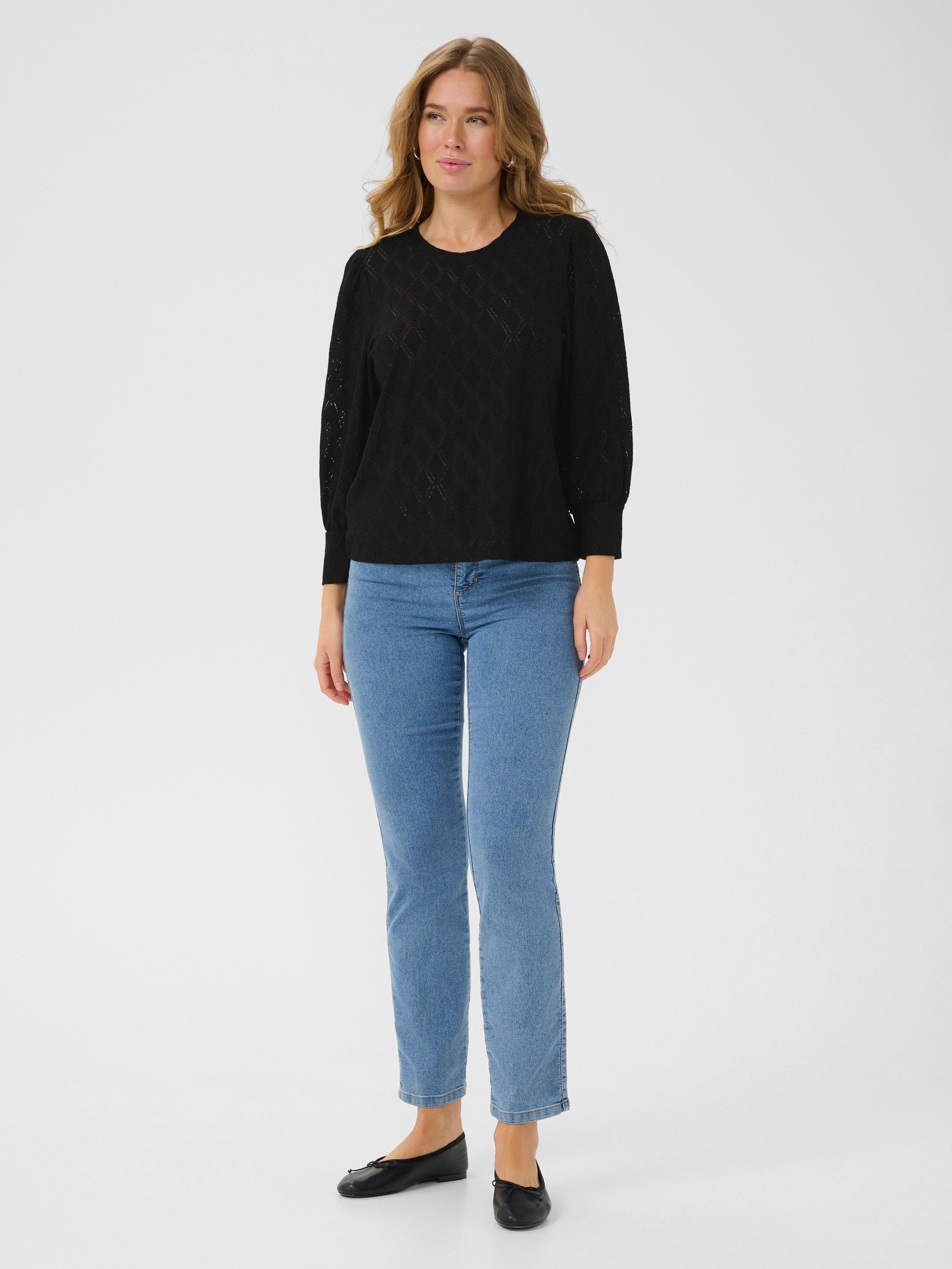 Product image 3 of 5, which shows KAFFE Tio Lace Blouse, Black, XS