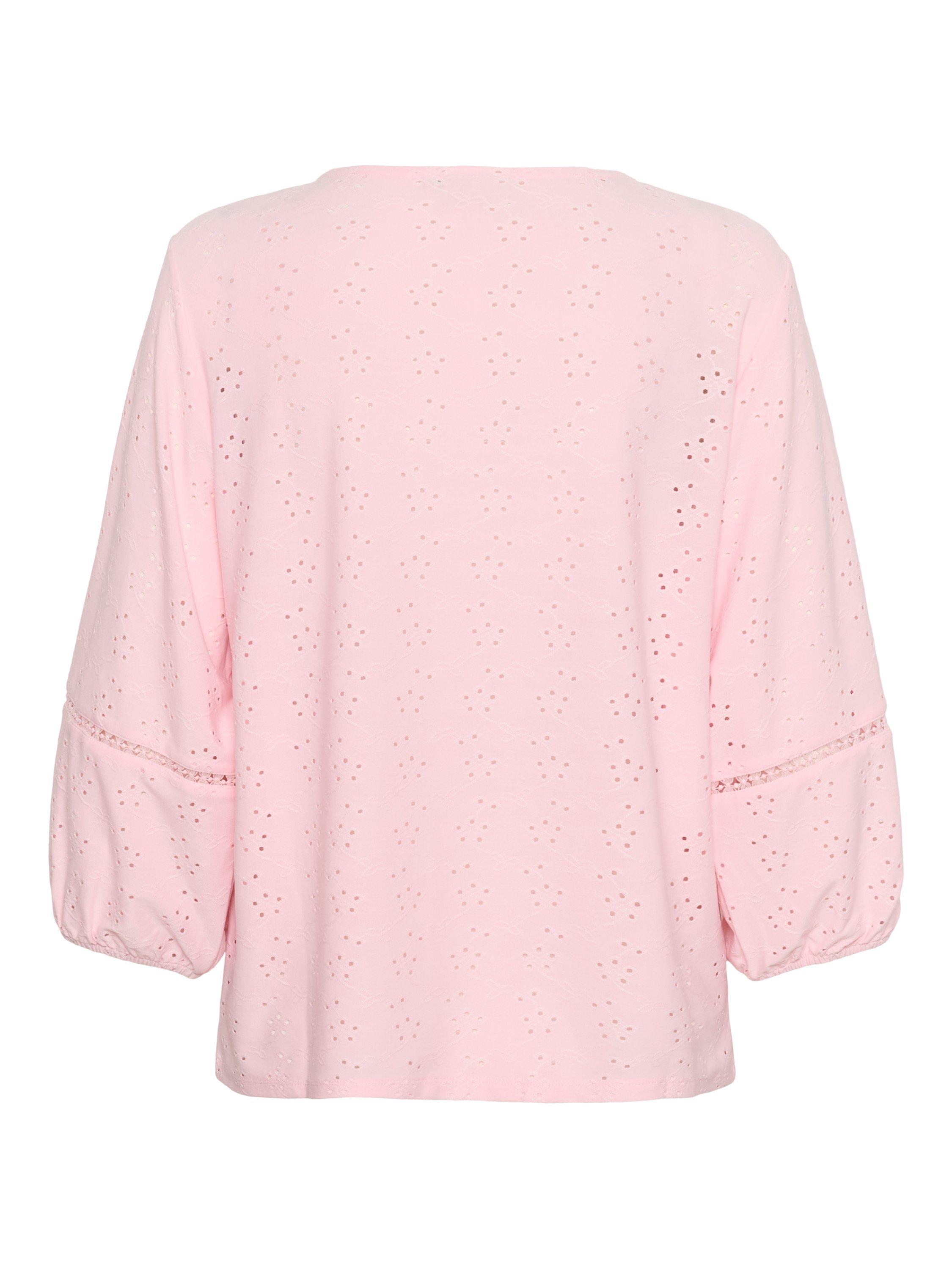 Product image 5 of 5, which shows KAFFE Tyra Broderie Anglaise Top, Mid Pink, XS