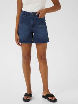 KAFFE Karla High Waist Denim Shorts, Mid Blue, Mid Blue
