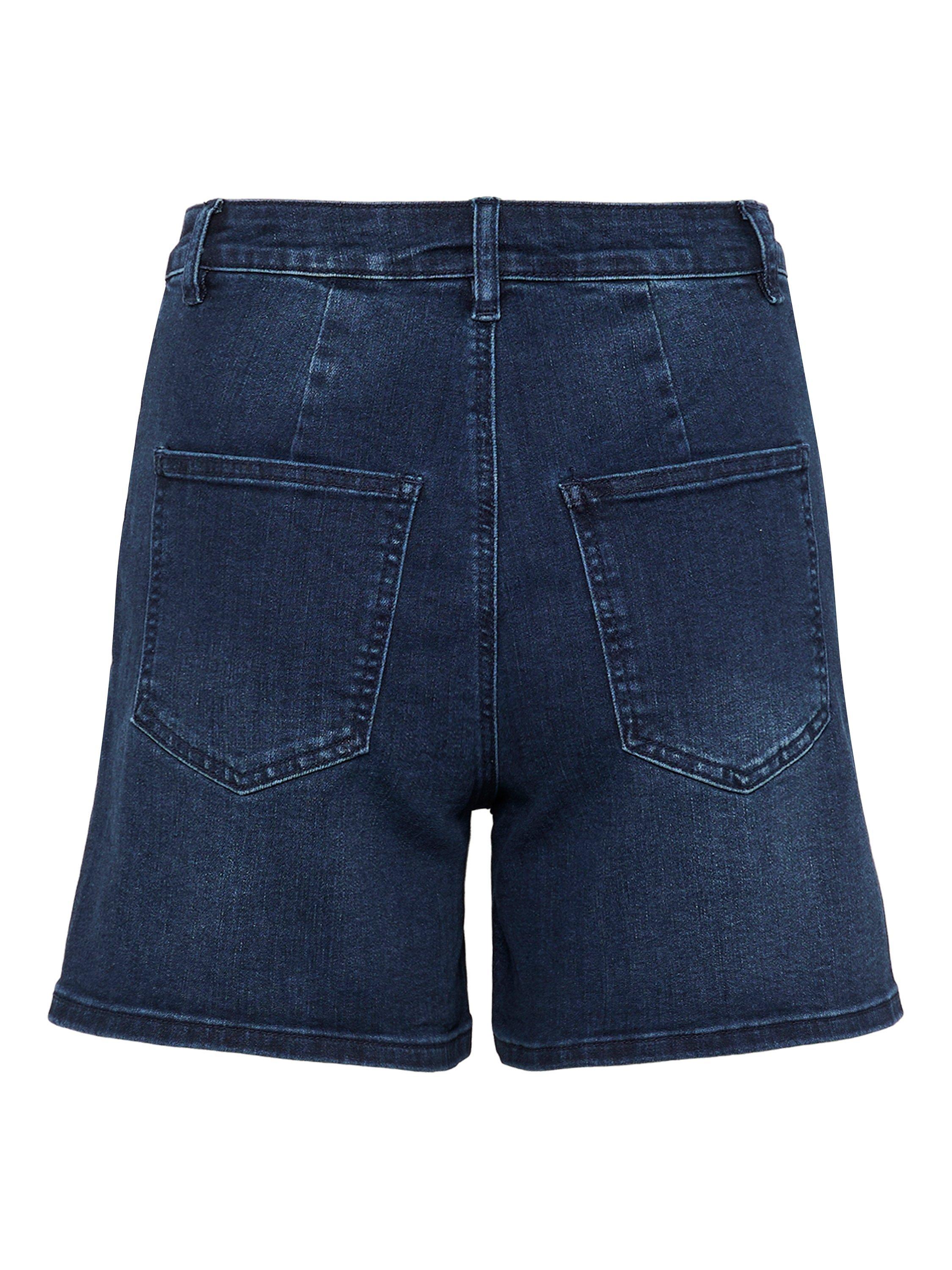Product image 5 of 5, which shows KAFFE Karla High Waist Denim Shorts, Mid Blue, 10