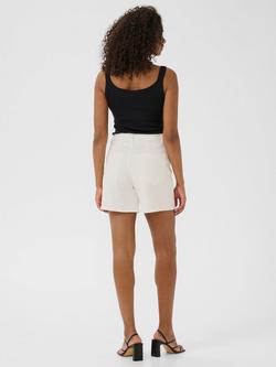 KAFFE Karla High Waist Twill Shorts, White - view 2, White
