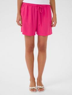 KAFFE Milia Drawstring Waist Shorts, Mid Red