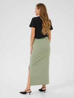 KAFFE Jenny Side Split Maxi Skirt, Mid Green - view 2, Mid Green