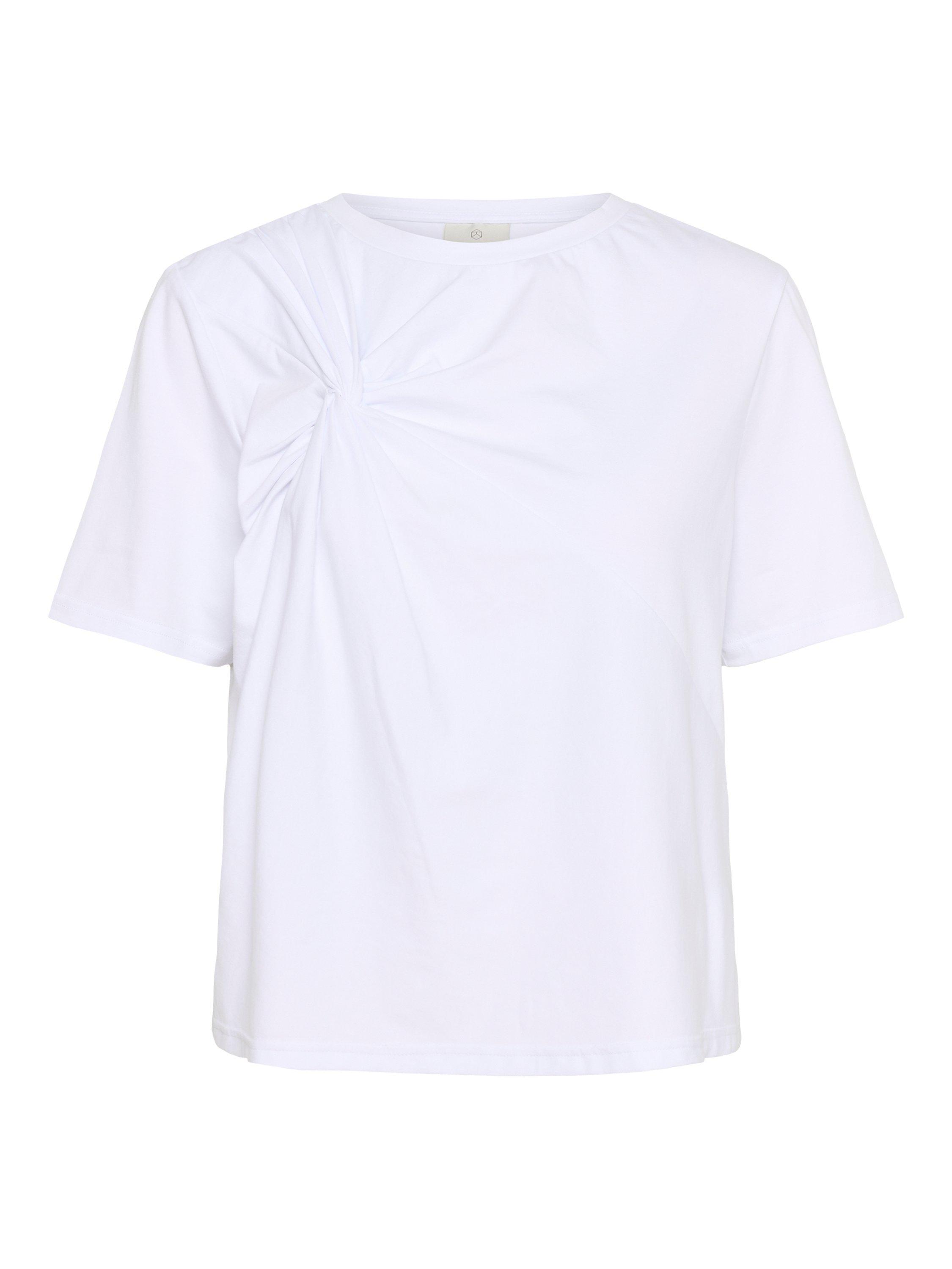 Product image 4 of 5, which shows KAFFE Eloise Round Neck T-Shirt, White, XS
