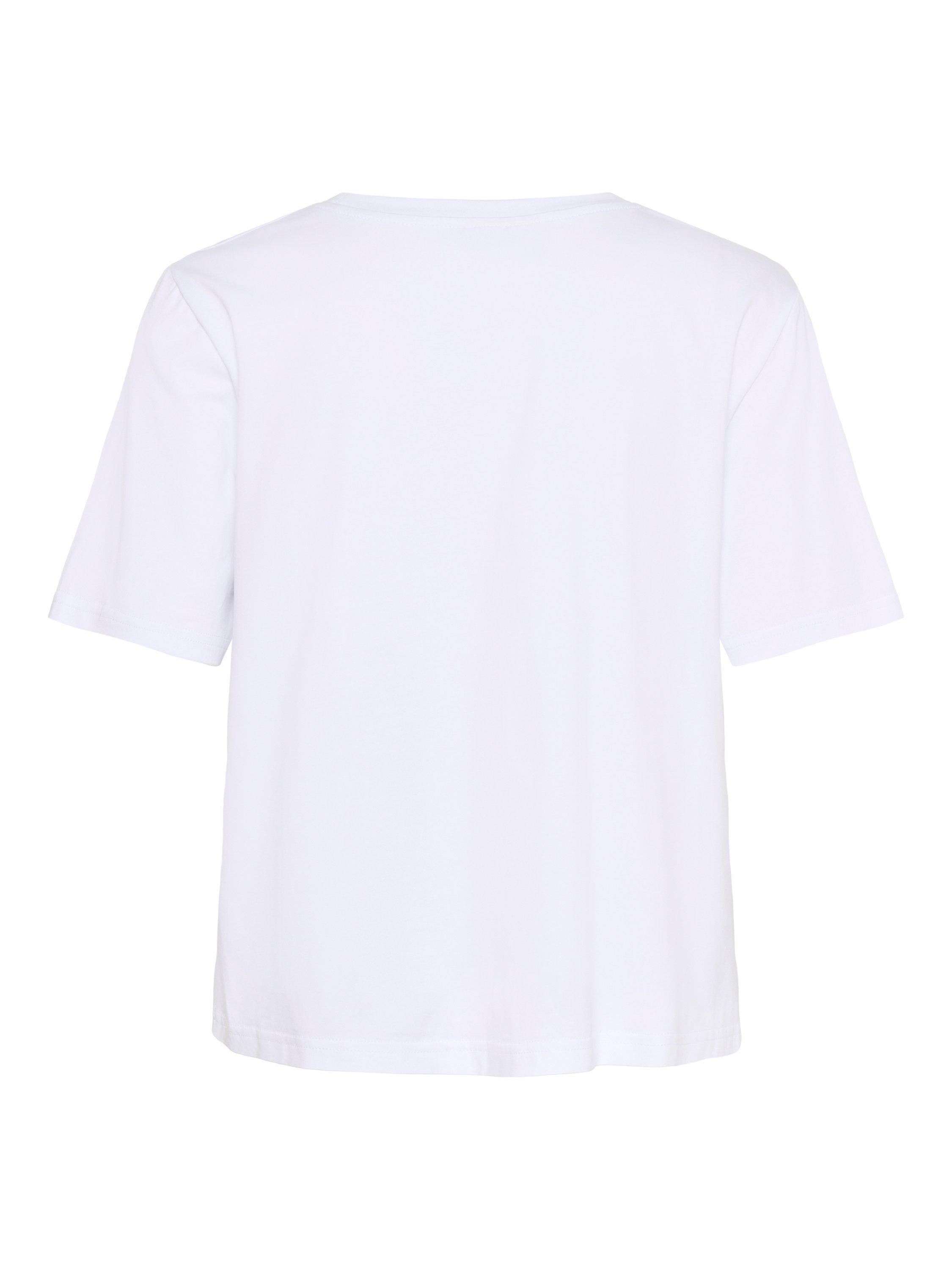Product image 5 of 5, which shows KAFFE Eloise Round Neck T-Shirt, White, XS