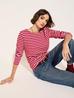 Baukjen Ama Stripe Pure Organic Cotton Top, Red/Pink - view 2, Red/Pink