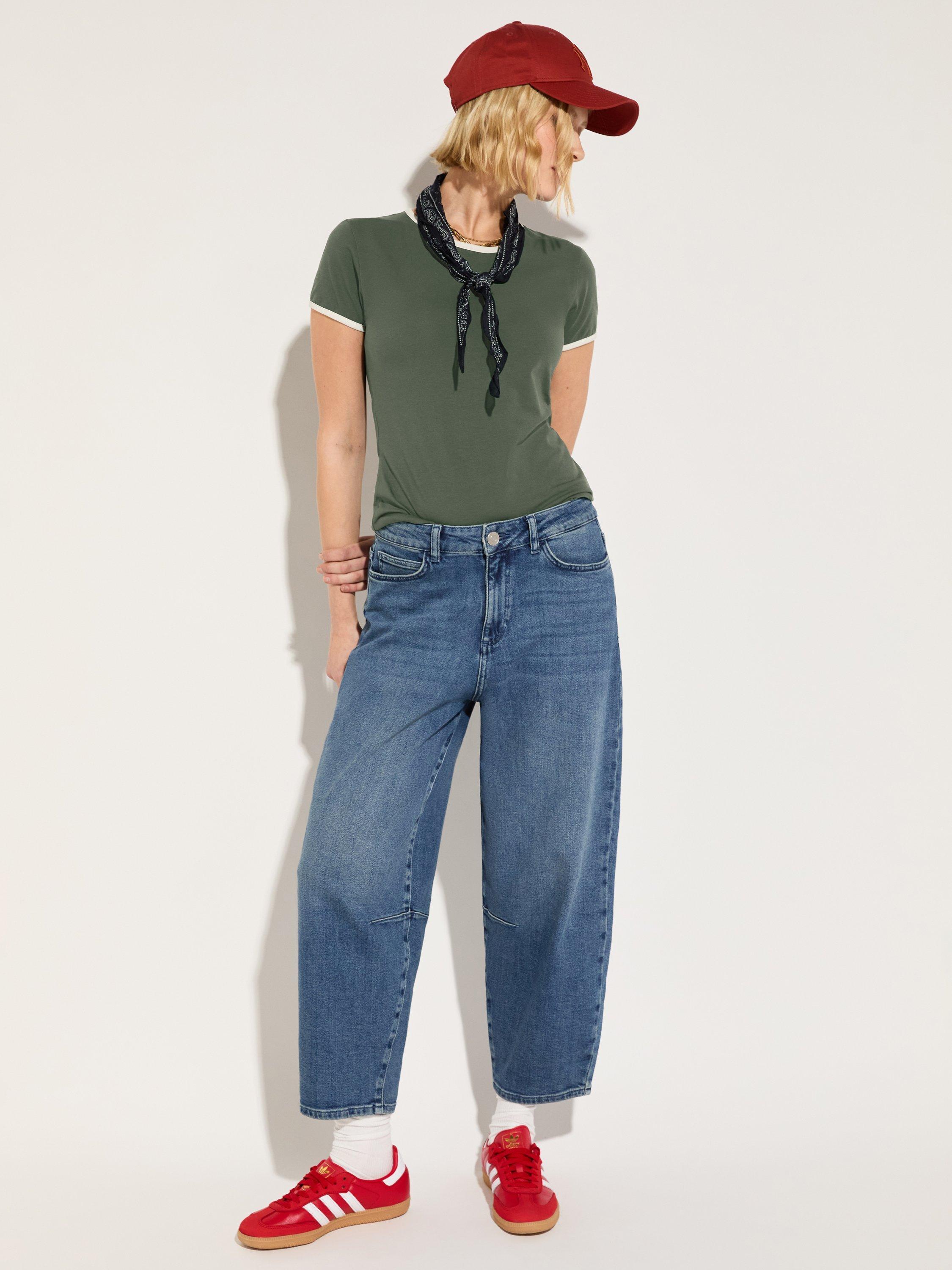 Product image 2 of 3, which shows Baukjen Slim Fit Colour Contrast T-Shirt, Khaki/Antique White, 12