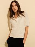 Baukjen Cassidy Organic Cotton Rich Polo Shirt, Cream