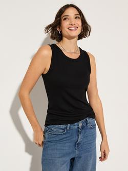 Baukjen Darina Rib Tank Top, Caviar Black, Caviar Black