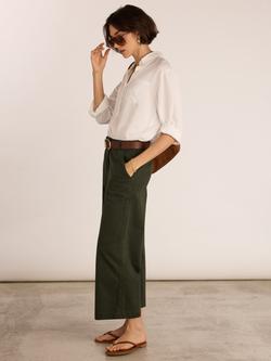 Baukjen Brielle Organic Cotton Rich Cropped Trousers - view 2, Deep Khaki