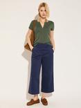 Baukjen Brielle Organic Cotton Rich Cropped Trousers, Deep Indigo