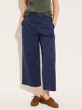 Baukjen Brielle Organic Cotton Rich Cropped Trousers, Deep Indigo