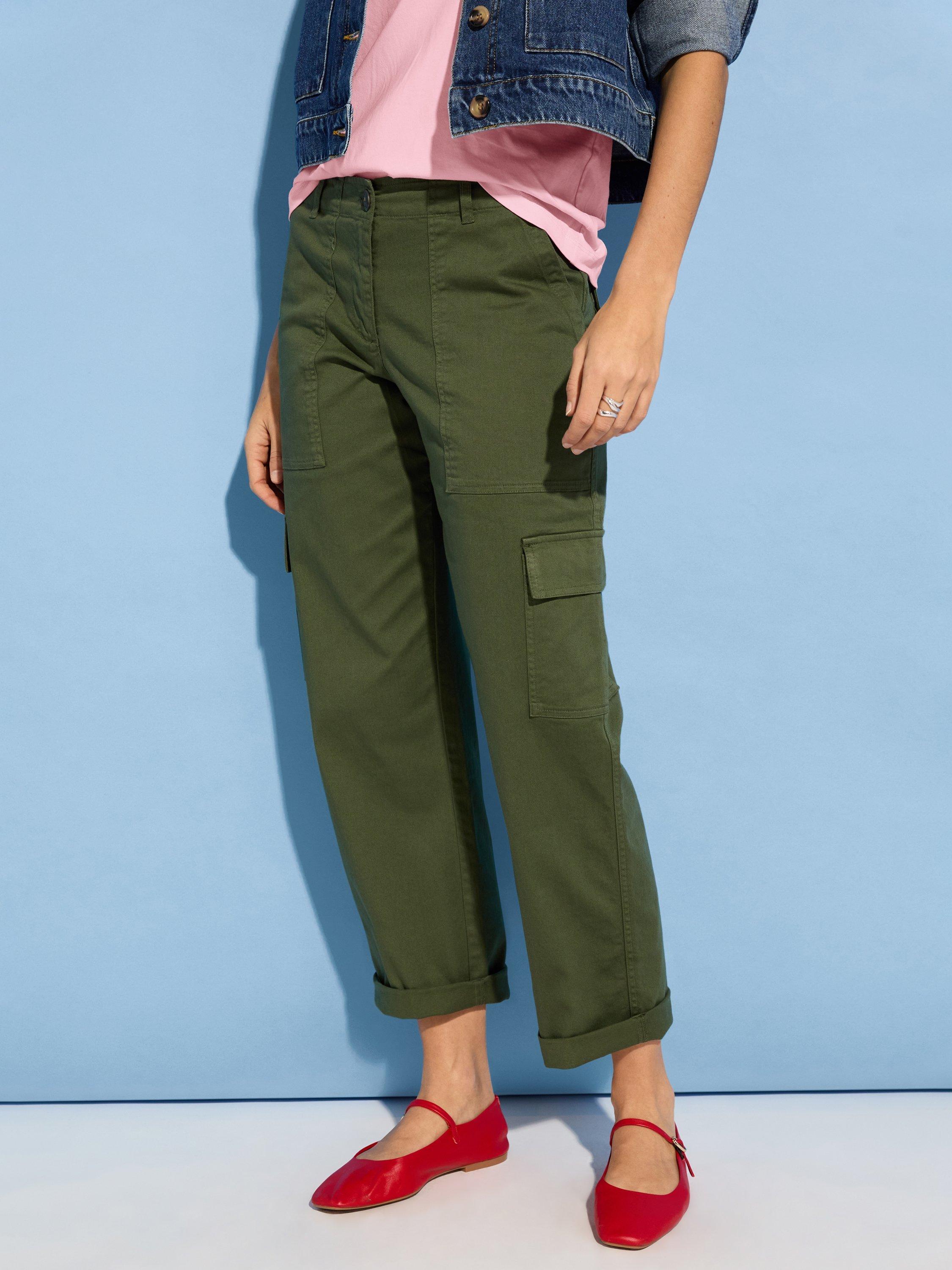 Product image 1 of 5, which shows Baukjen Organic Cotton Rich Cargo Trousers, Khaki, 10