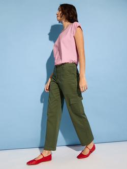 Baukjen Organic Cotton Rich Cargo Trousers, Khaki - view 2, Khaki