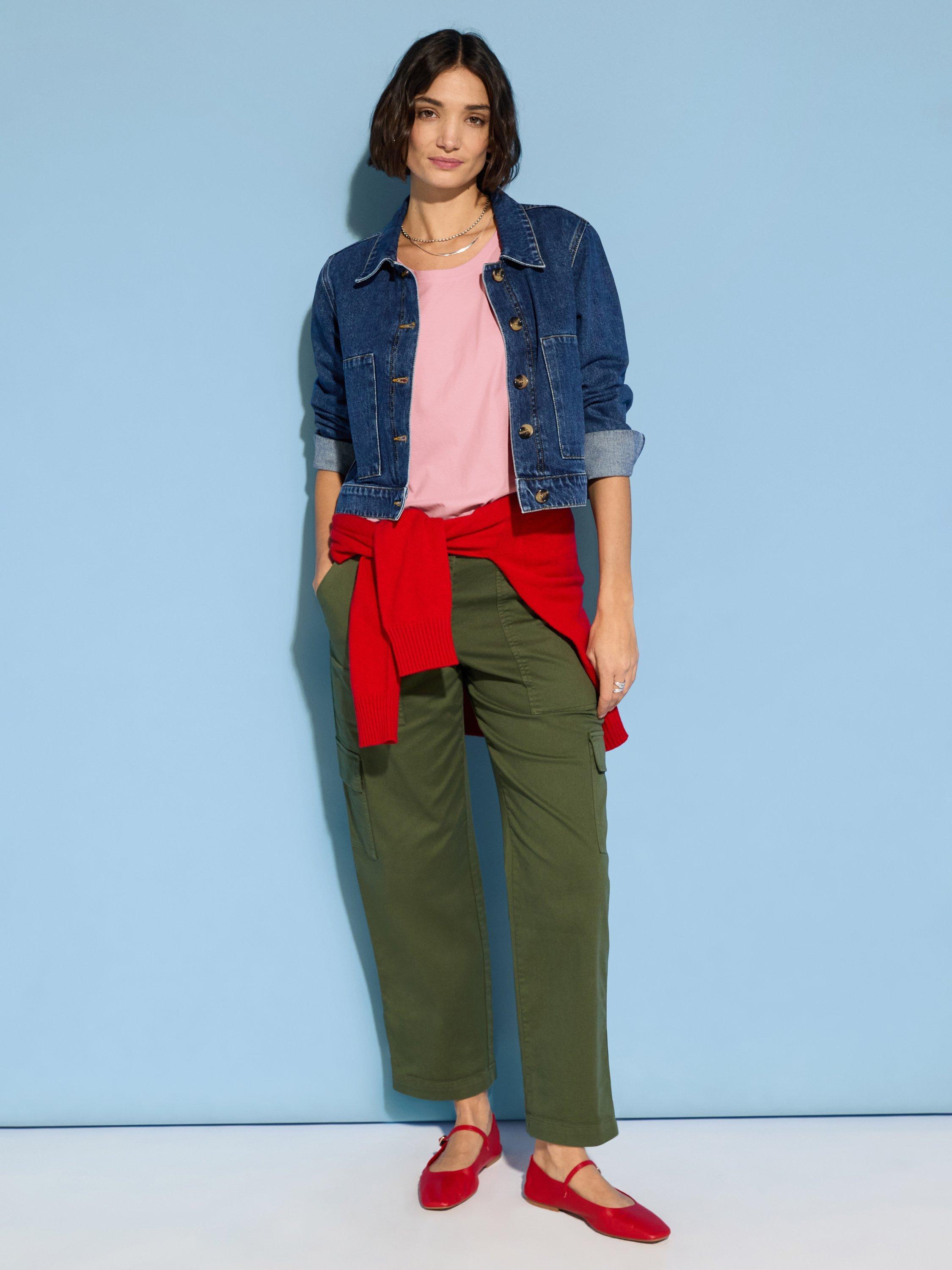 Product image 3 of 5, which shows Baukjen Organic Cotton Rich Cargo Trousers, Khaki, 10
