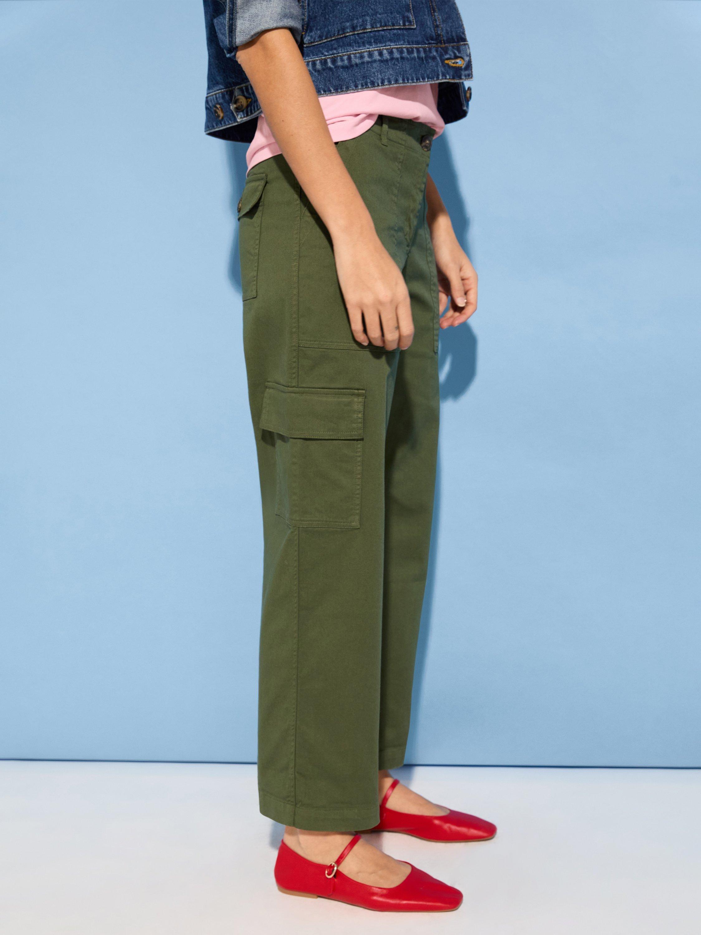 Product image 4 of 5, which shows Baukjen Organic Cotton Rich Cargo Trousers, Khaki, 10