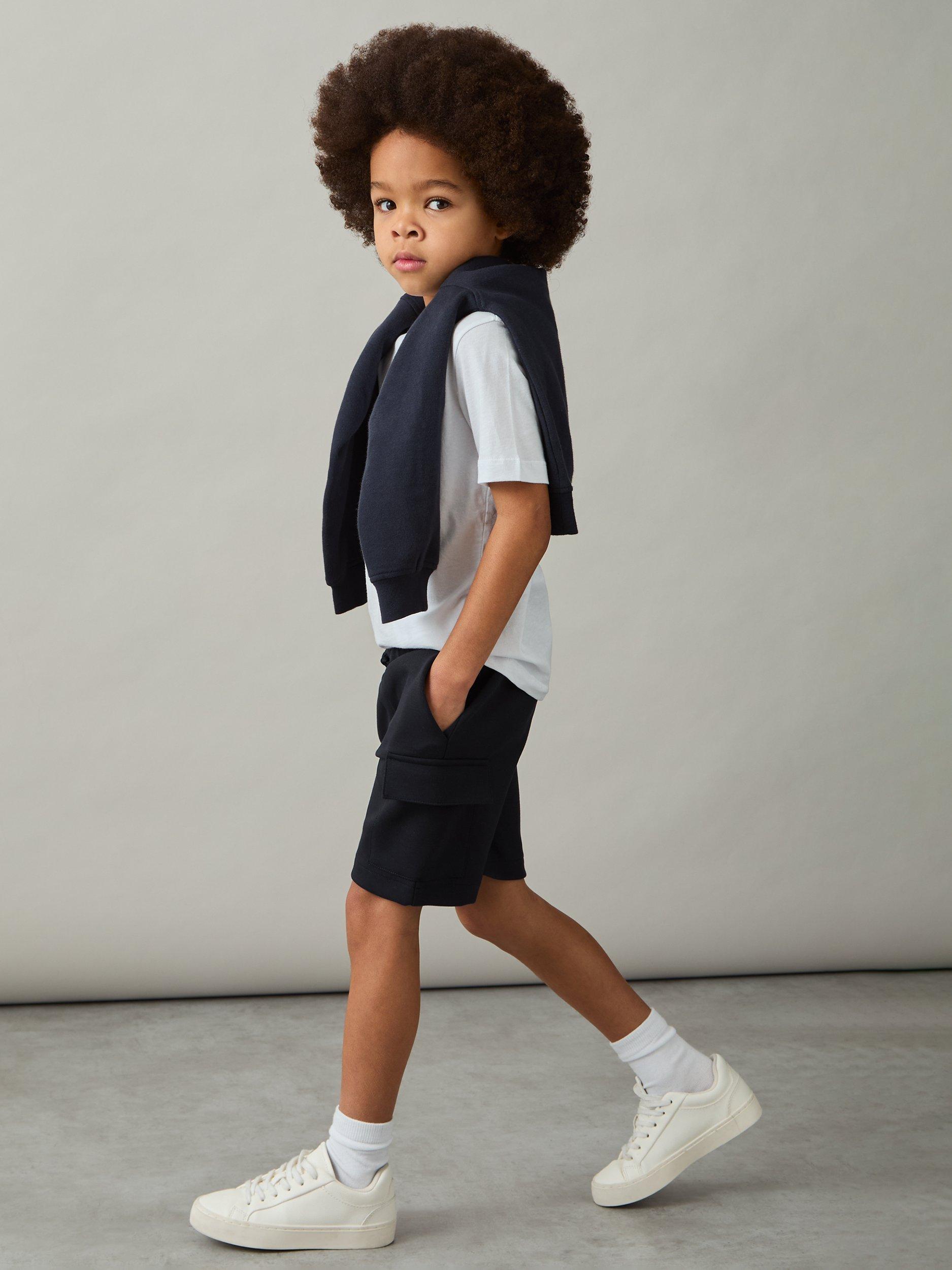 Product image 1 of 4, which shows Reiss Kids' Oliver Cargo Shorts, Navy, 3-4 years