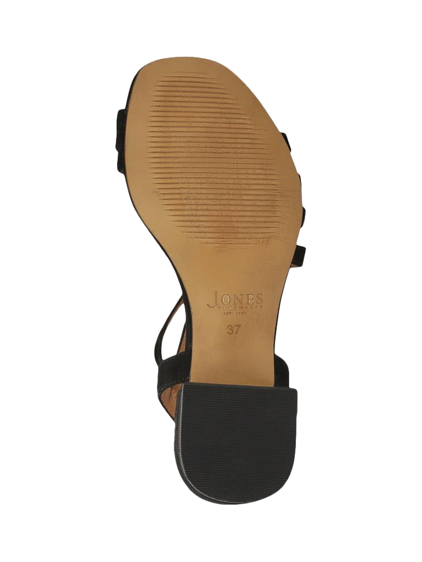 Product image 5 of 5, which shows Jones Bootmaker Ginette 2 Wide Fit Leather Heeled Strappy Sandals, Black, 3W