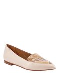 Jones Bootmaker Sicily Leather Snake Print Toe Ballerina Pumps, Beige