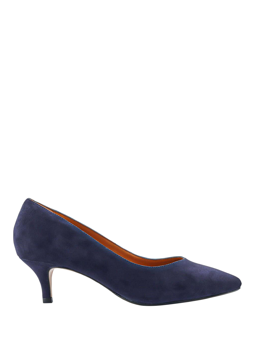 Product image 1 of 5, which shows Jones Bootmaker Yulia Suede Stiletto Heel Court Shoes, Navy, 3