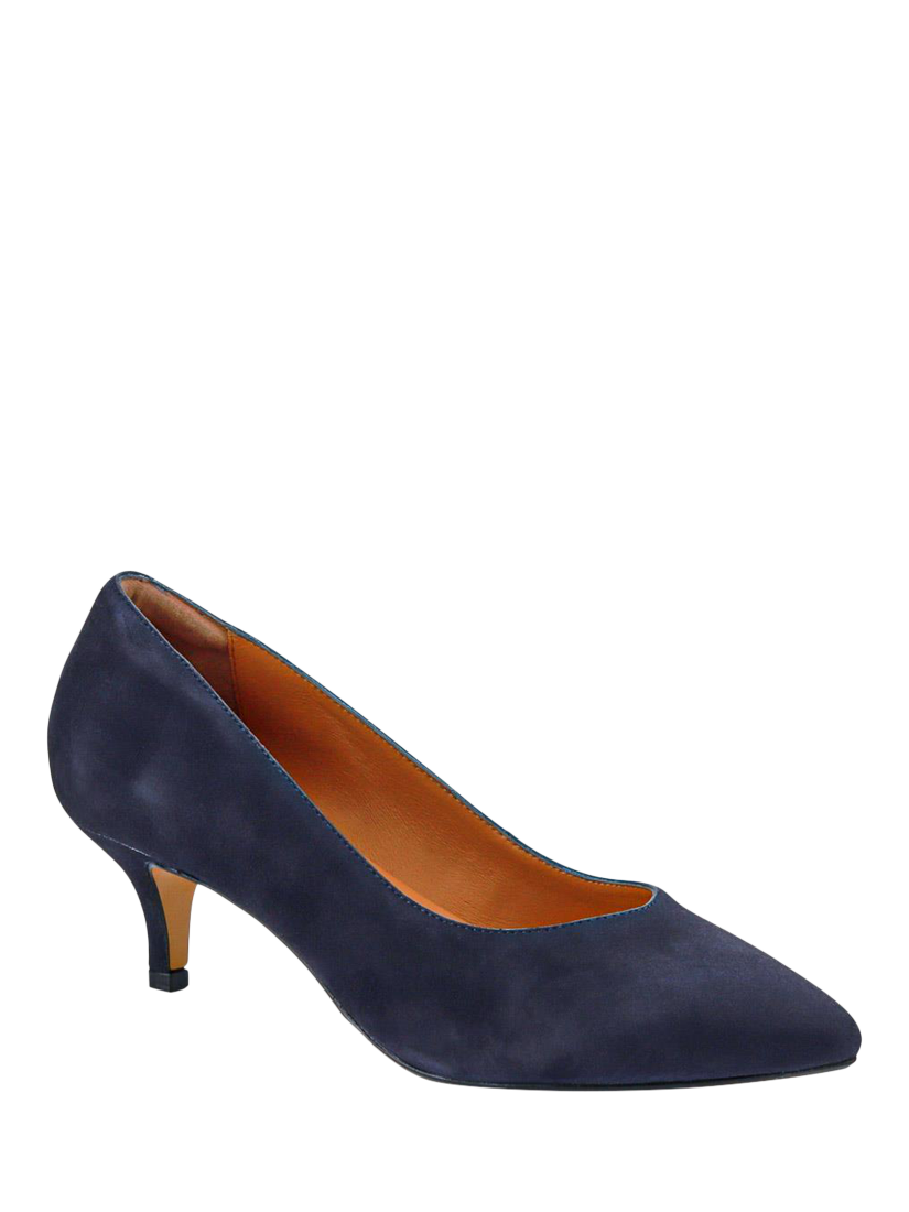 Product image 3 of 5, which shows Jones Bootmaker Yulia Suede Stiletto Heel Court Shoes, Navy, 3