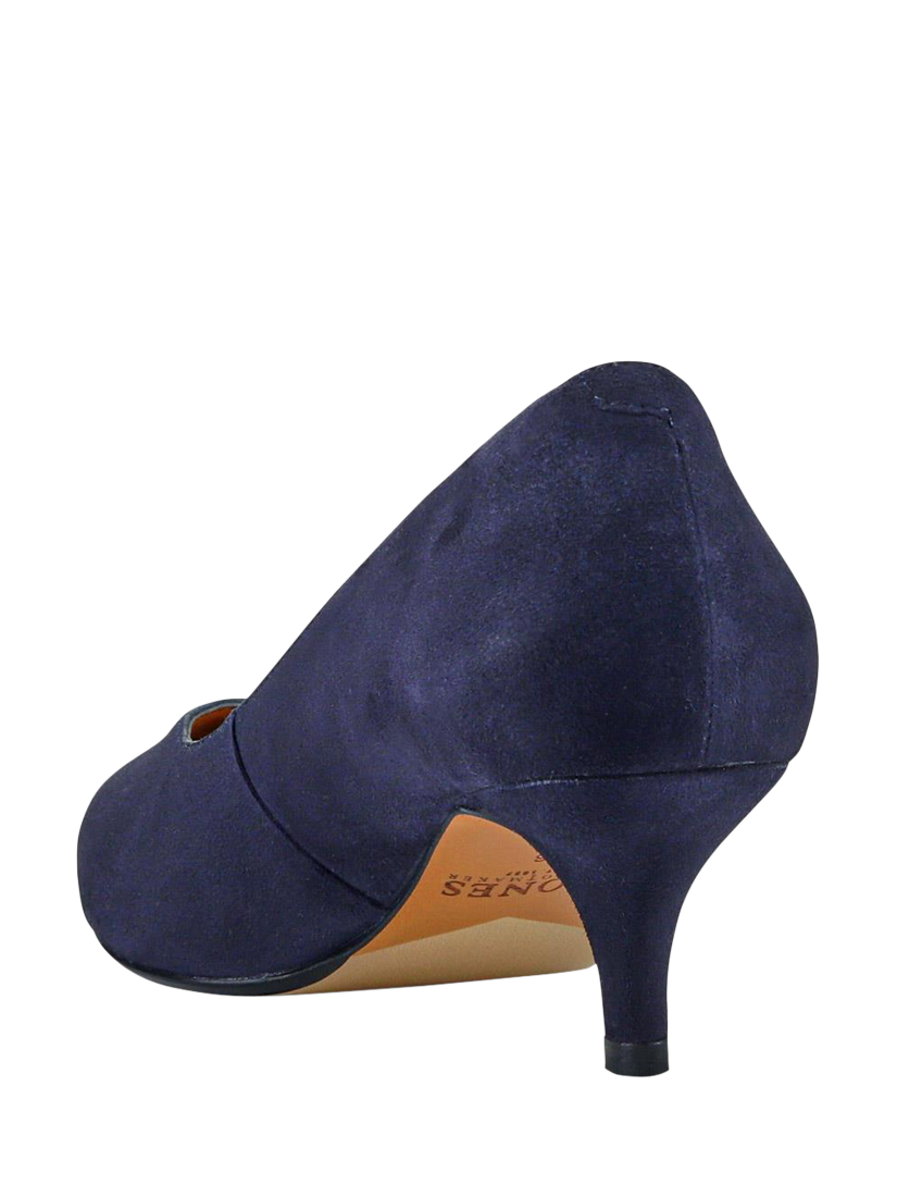 Product image 4 of 5, which shows Jones Bootmaker Yulia Suede Stiletto Heel Court Shoes, Navy, 3