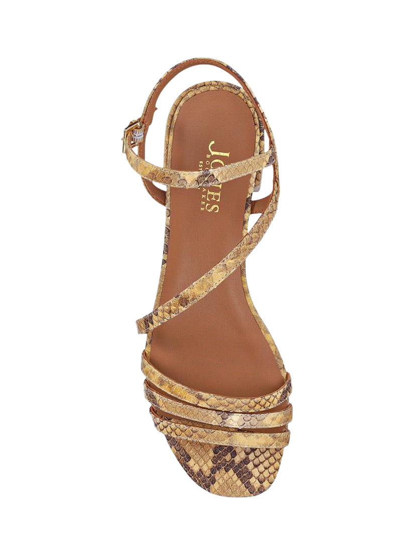 Product image 4 of 5, which shows Jones Bootmaker Ginette 2 Suede Heeled Strappy Sandals, Natural, 3