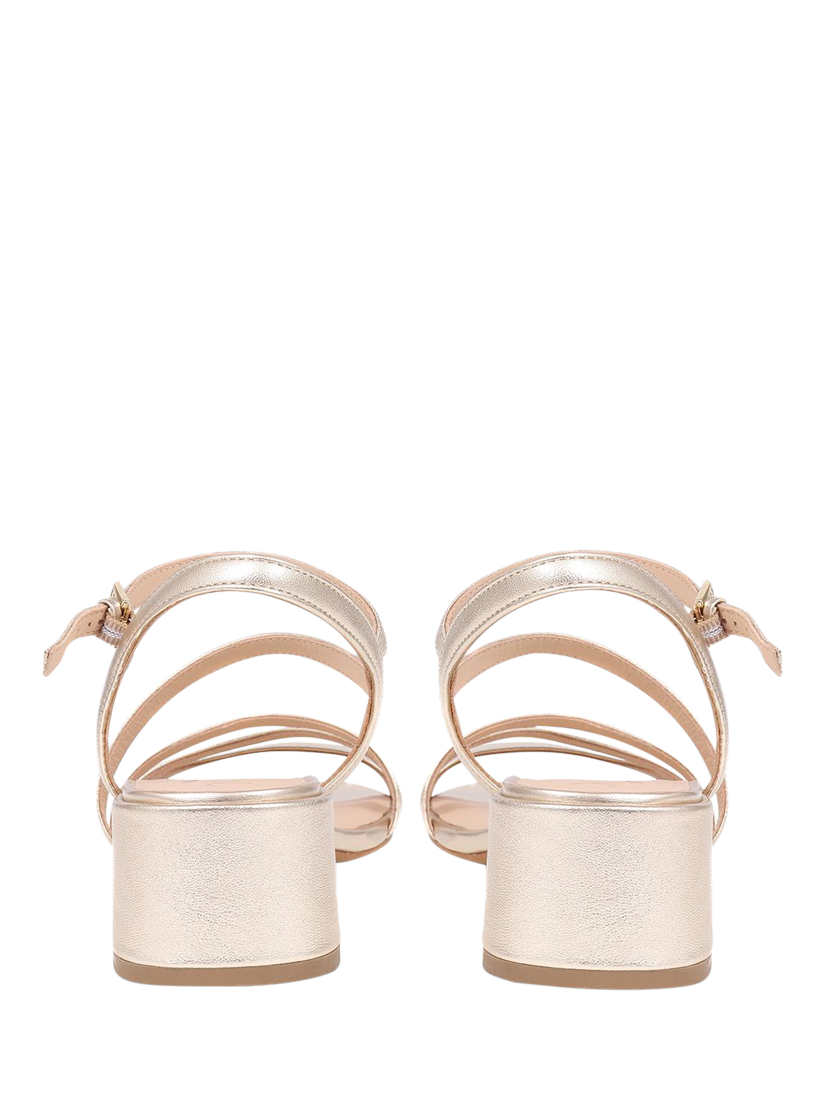 Product image 4 of 5, which shows Jones Bootmaker Ginette 2 Wide Fit Leather Heeled Strappy Sandals, Gold, 3W