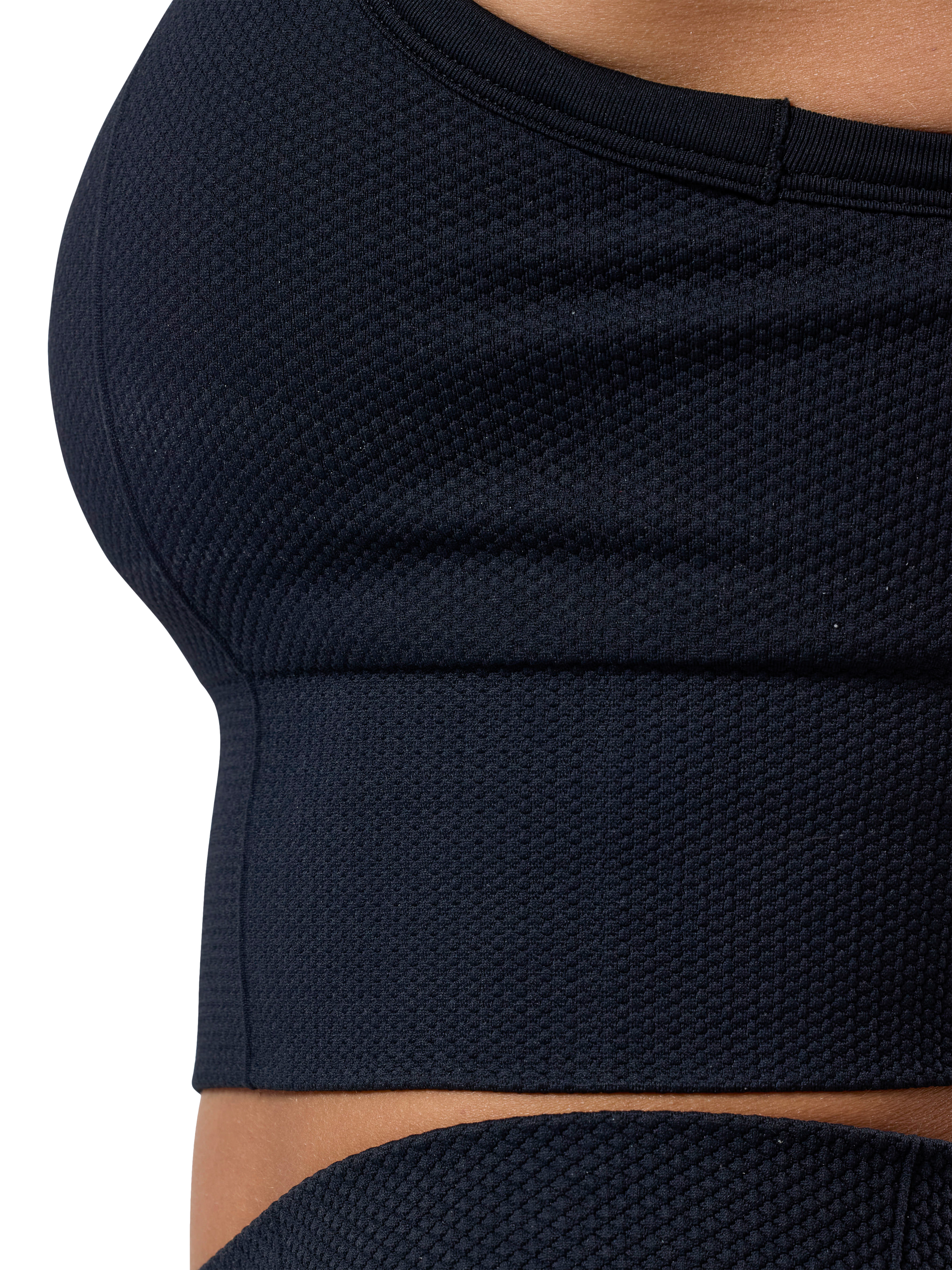 Product image 6 of 6, which shows Gym+Coffee Lotus Low-Support Bra, Black, S