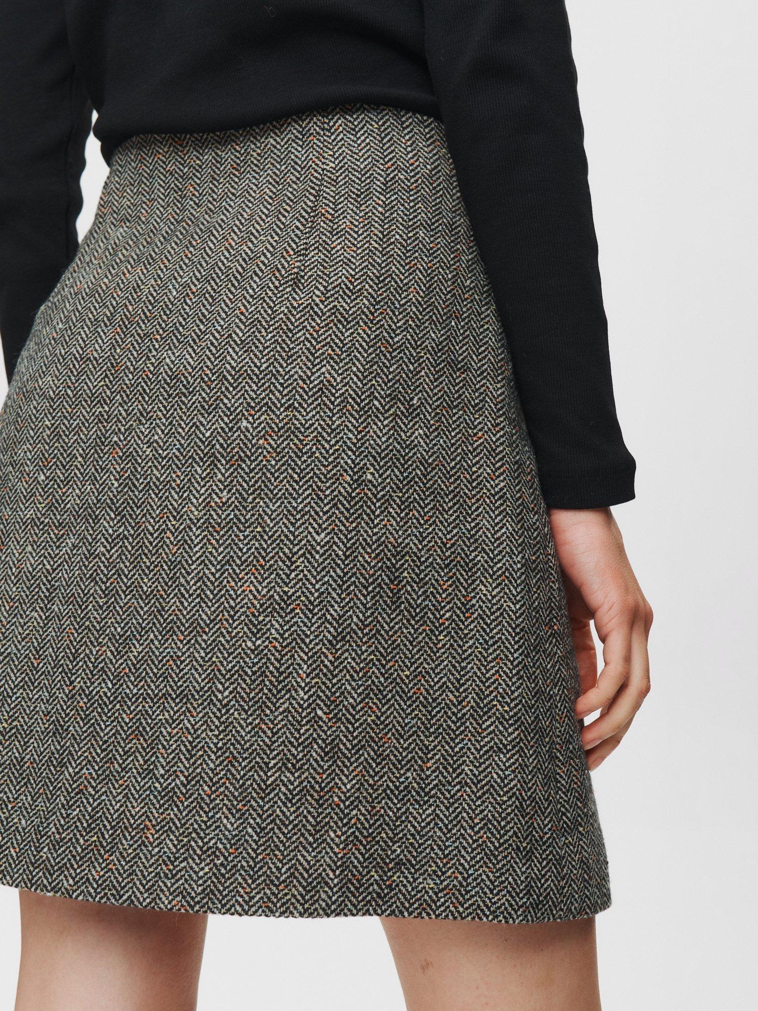 Product image 4 of 8, which shows Numph Avey Herringbone Mini Skirt, Taupe, 44