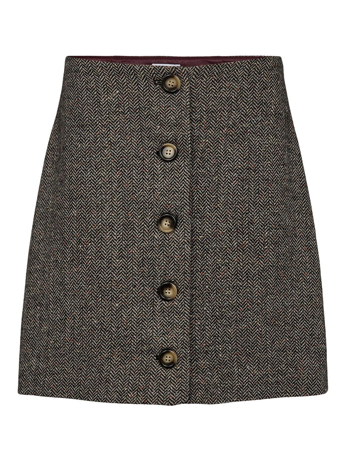 Product image 6 of 8, which shows Numph Avey Herringbone Mini Skirt, Taupe, 44