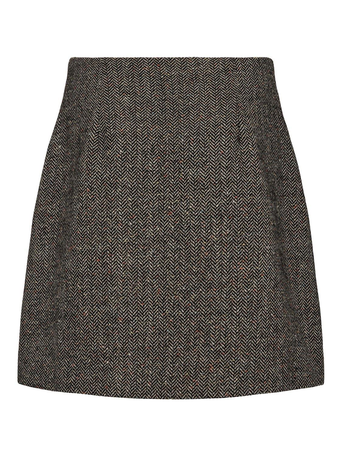 Product image 7 of 8, which shows Numph Avey Herringbone Mini Skirt, Taupe, 44