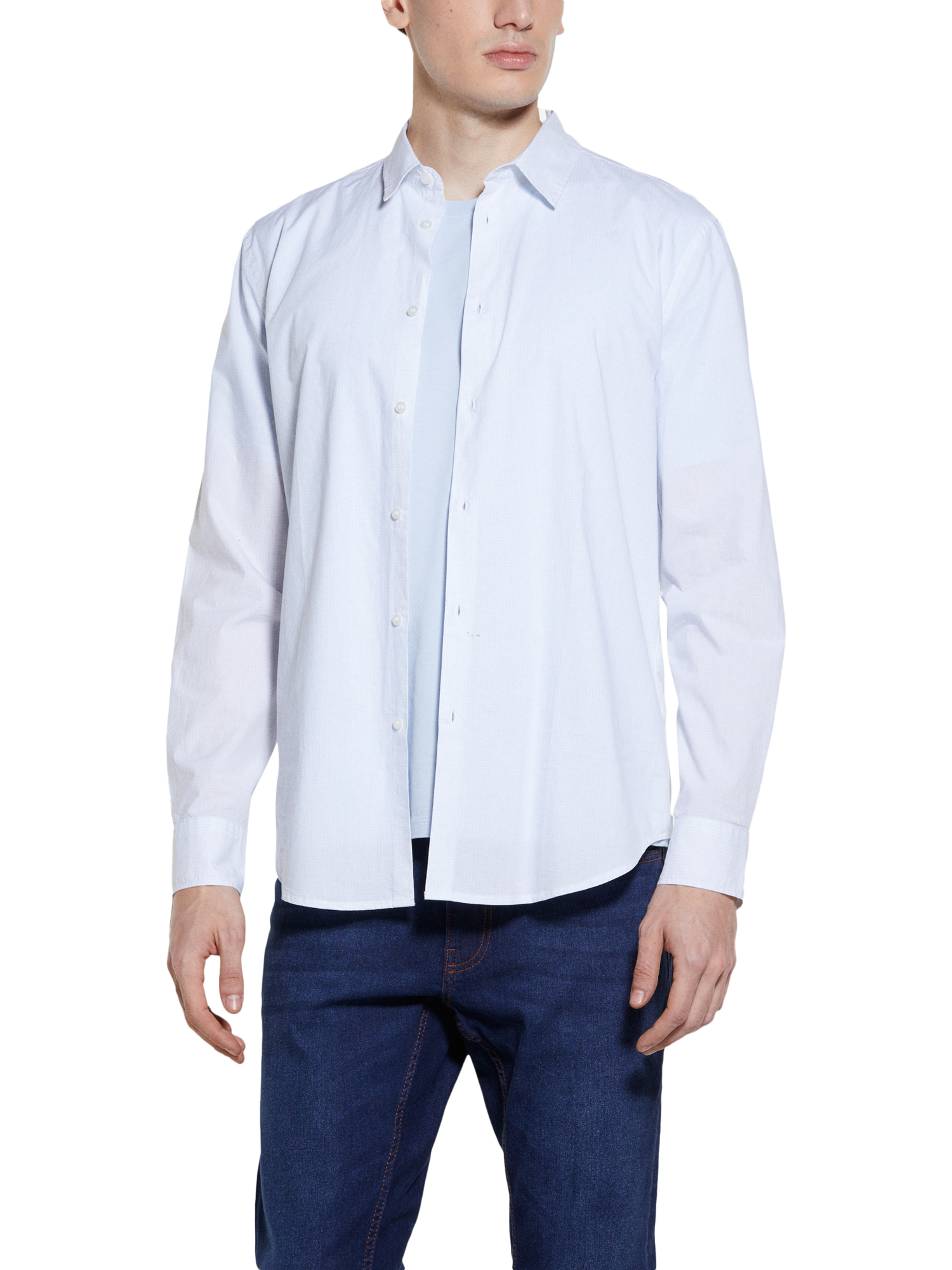 Product image 1 of 5, which shows SISLEY Cotton Slim Fit Tailored Shirt, White, 15.5