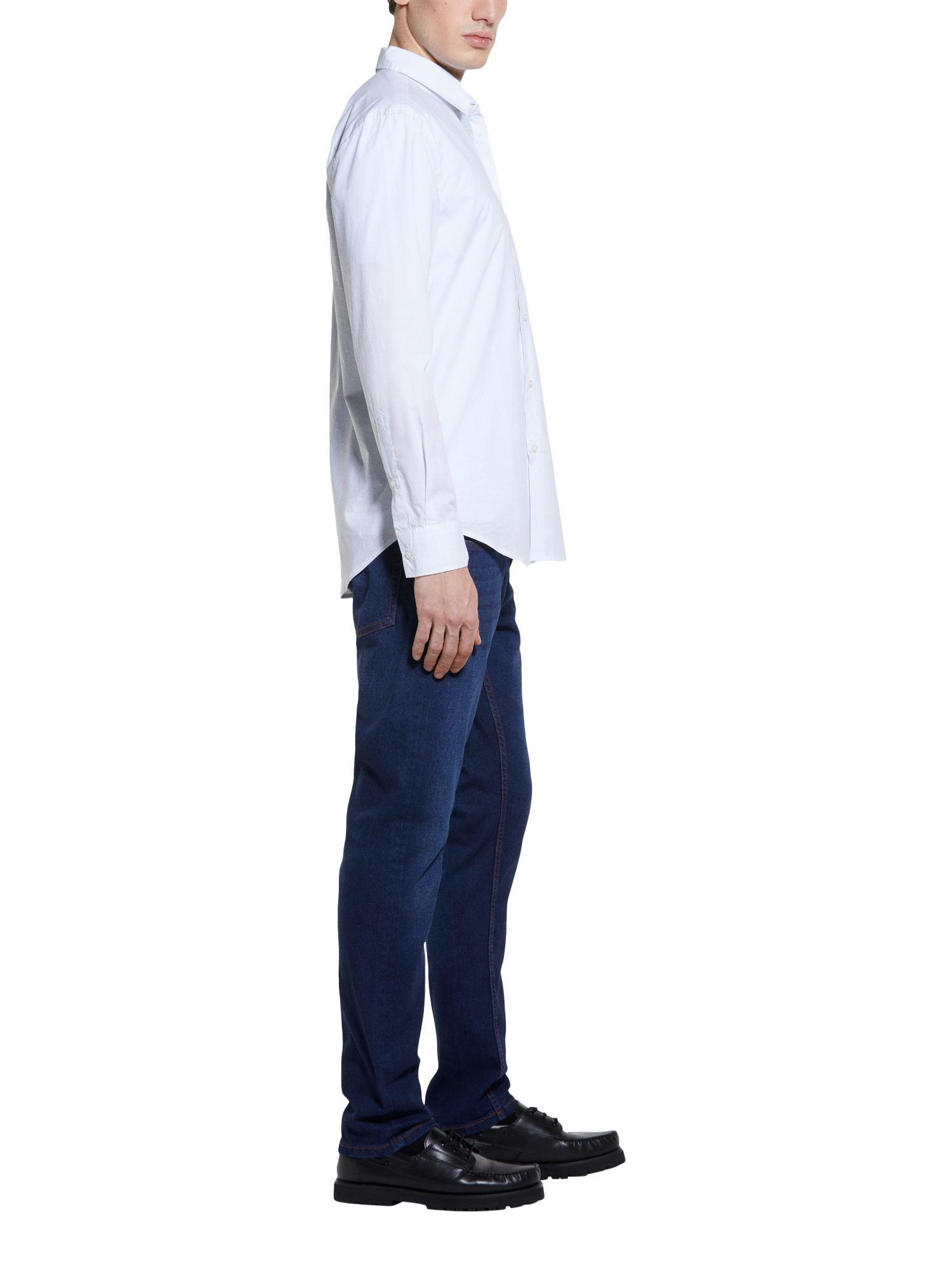 Product image 4 of 5, which shows SISLEY Cotton Slim Fit Tailored Shirt, White, 15.5