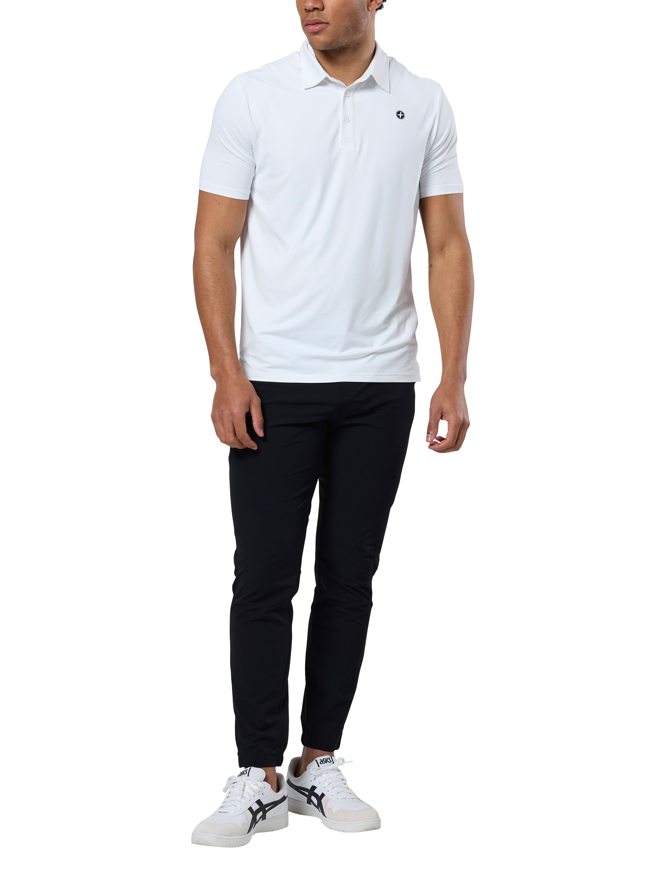 Product image 2 of 6, which shows Gym+Coffee Coffee Polo Shirt, Ultra White, S