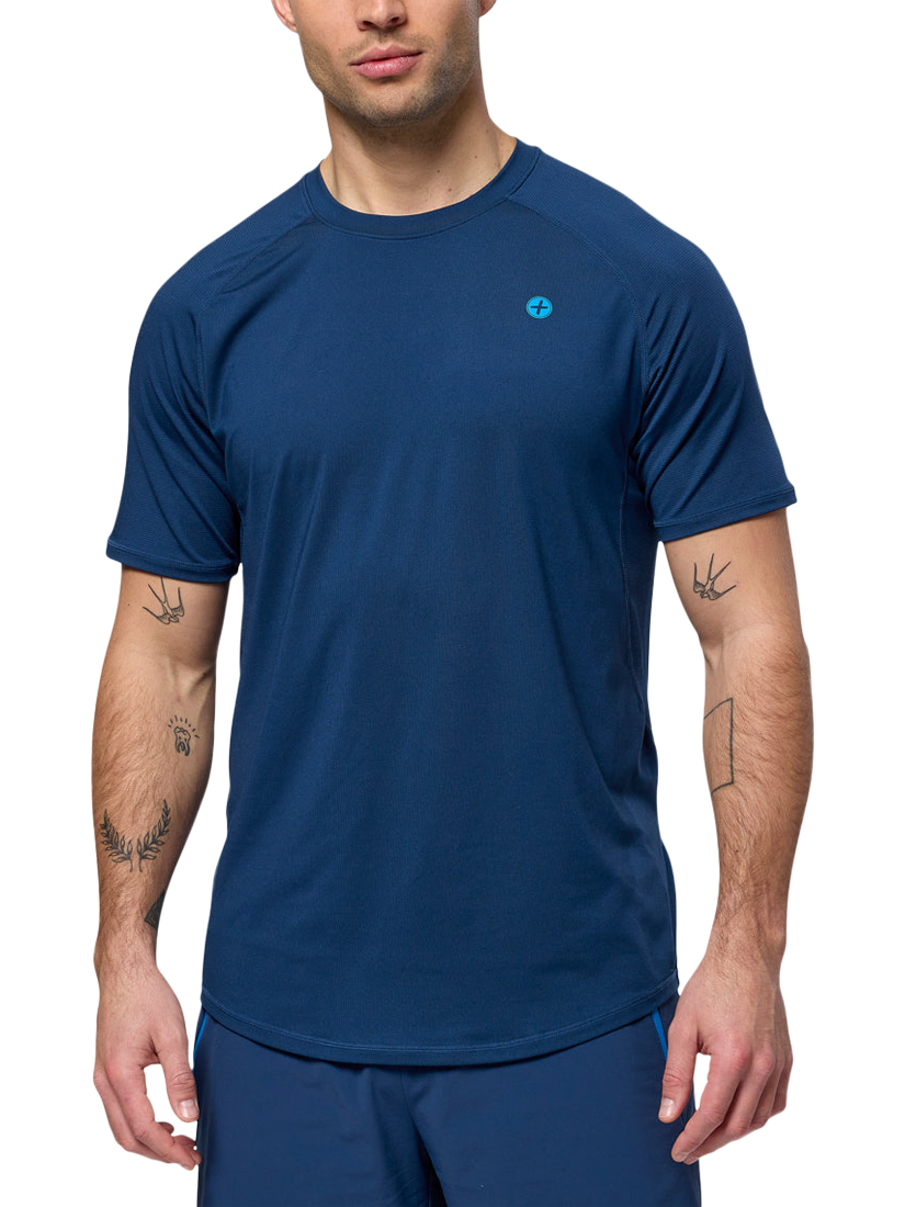 Product image 1 of 6, which shows Gym+Coffee Relentless T-Shirt, Petrol Blue, S
