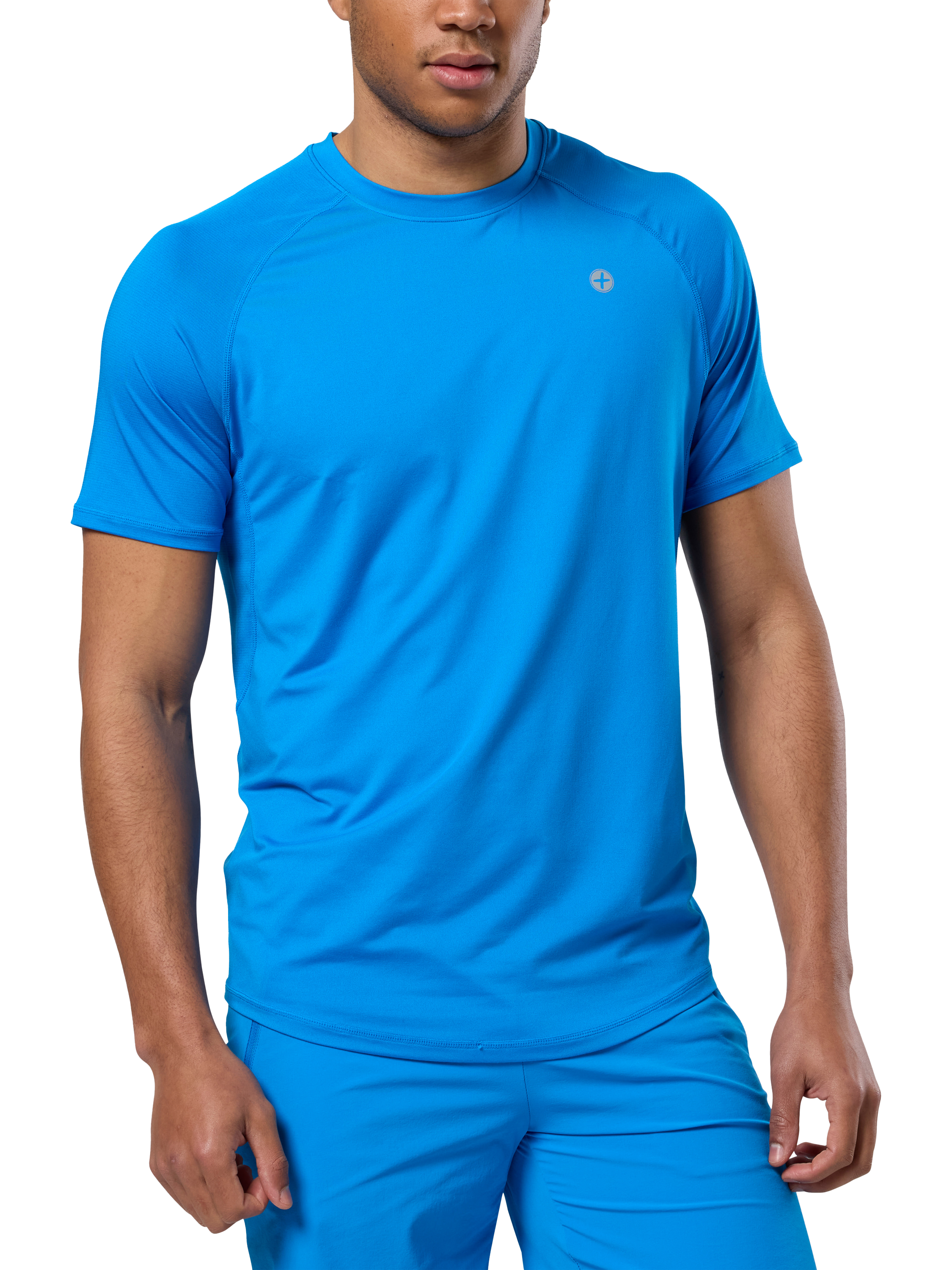 Product image 1 of 6, which shows Gym+Coffee Relentless T-Shirt, Sky Blue, S