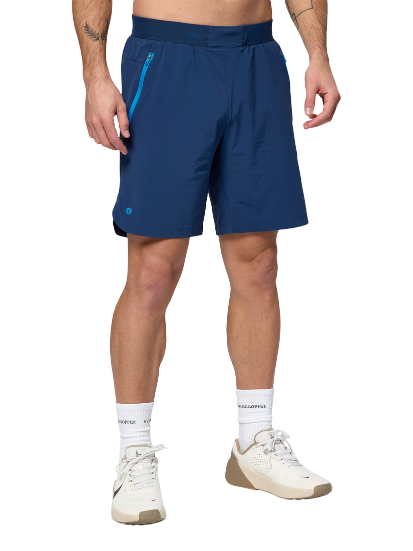 Product image 1 of 6, which shows Gym+Coffee Relentless Shorts, Petrol Blue, S