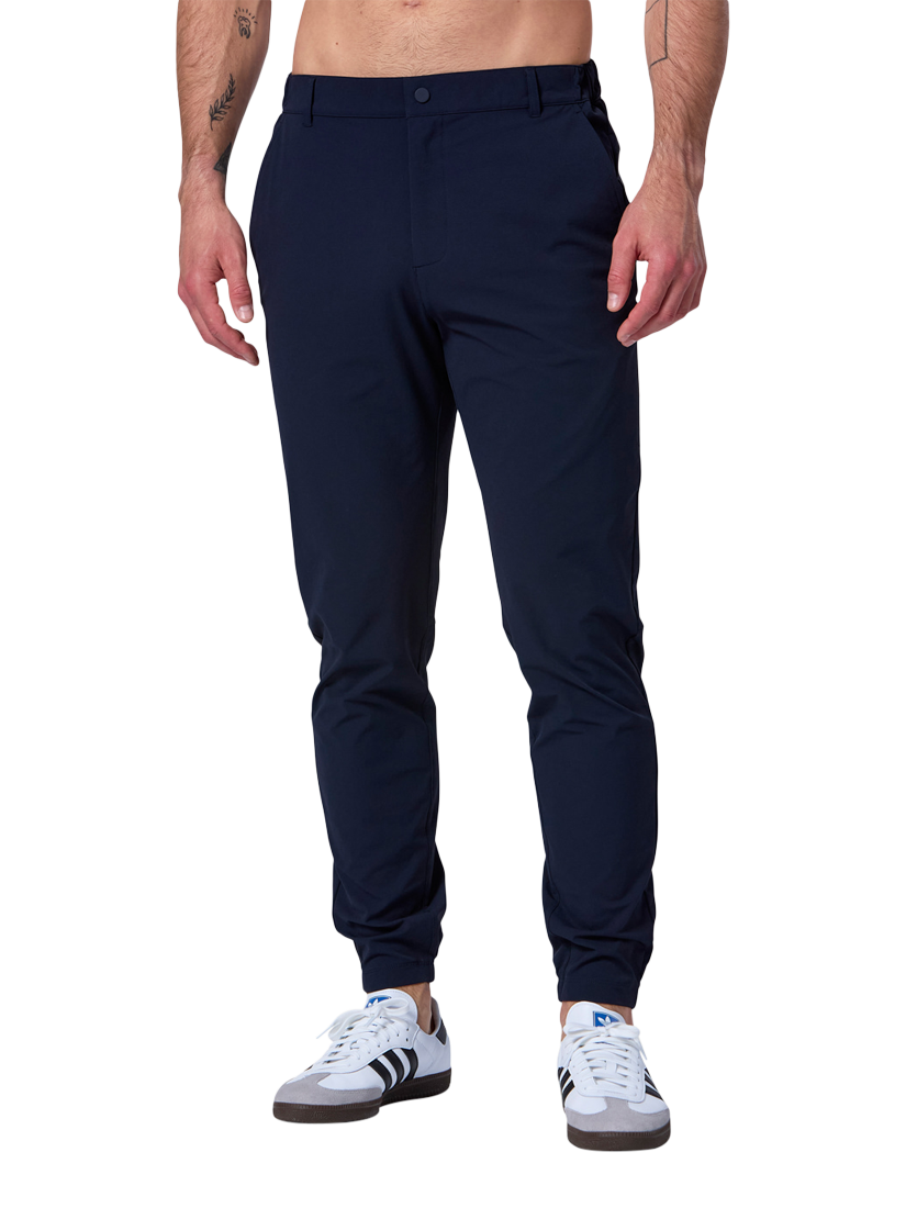 Product image 1 of 8, which shows Gym+Coffee Game Changer Slim Fit Trousers, Obsidian, S