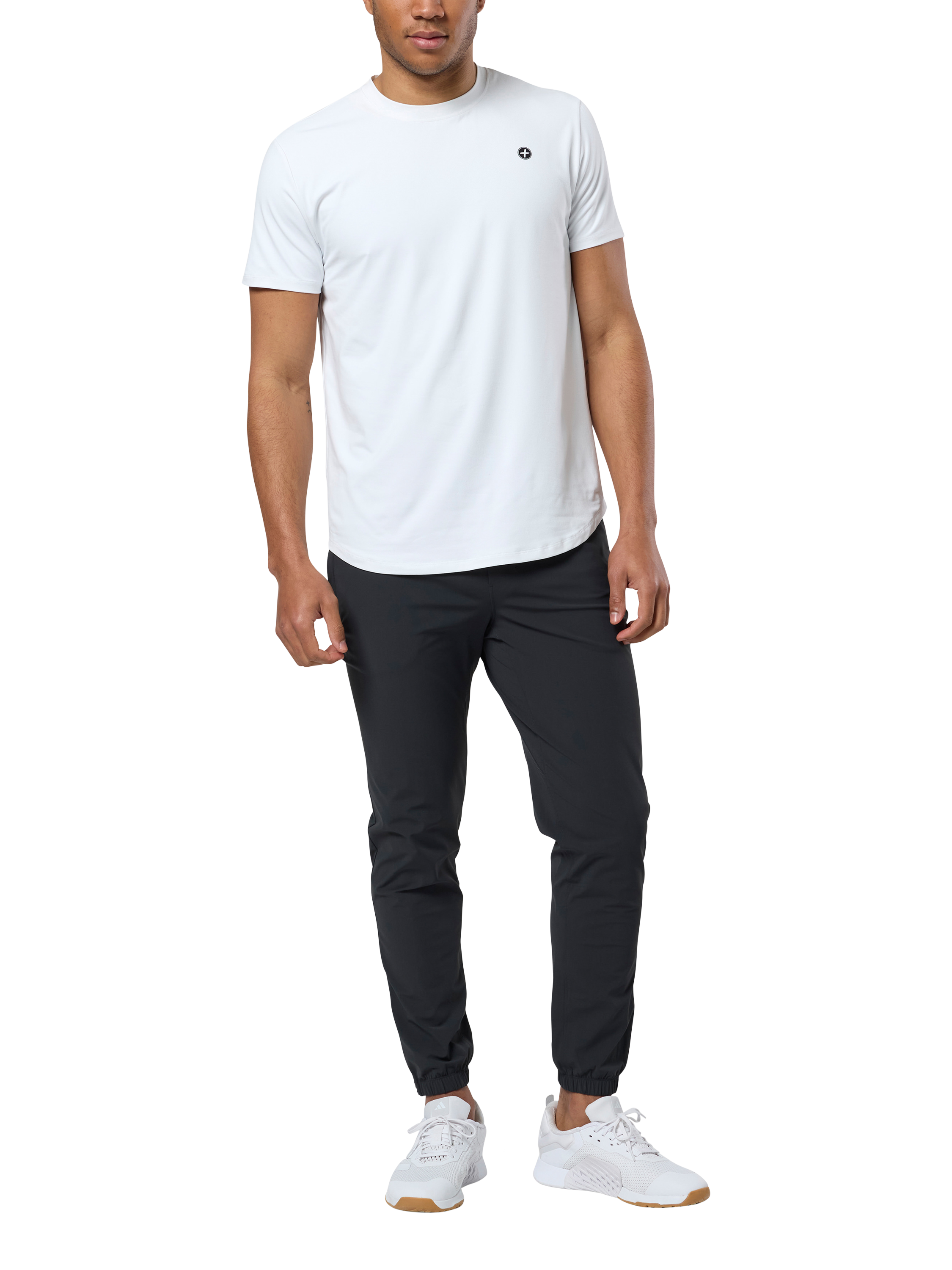 Product image 1 of 7, which shows Gym+Coffee In Motion Slim Fit Joggers, Midnight Grey, S