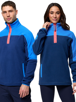Gym+Coffee Half Zip Polar Fleece Jacket - view 2, Petrol Blue