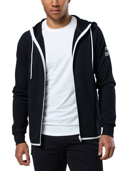 Gym+Coffee Chill Full Zip Hoodie, Black