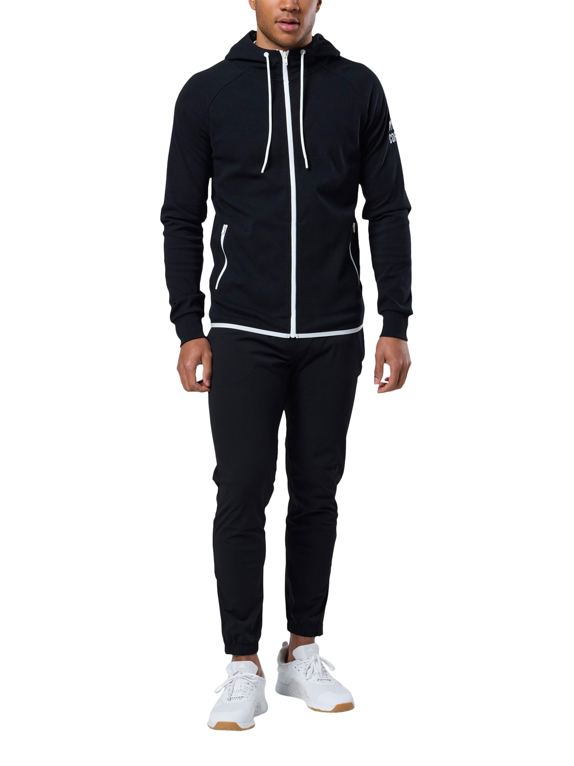 Product image 2 of 6, which shows Gym+Coffee Chill Full Zip Hoodie, Black, S