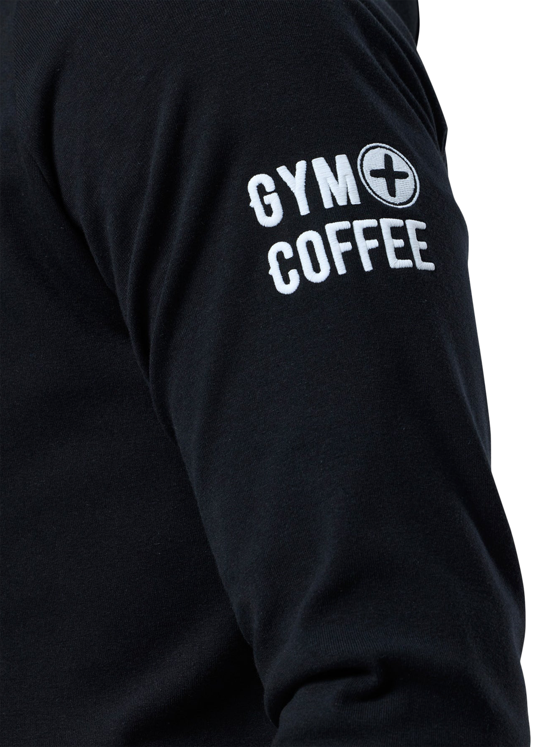 Product image 4 of 6, which shows Gym+Coffee Chill Full Zip Hoodie, Black, S