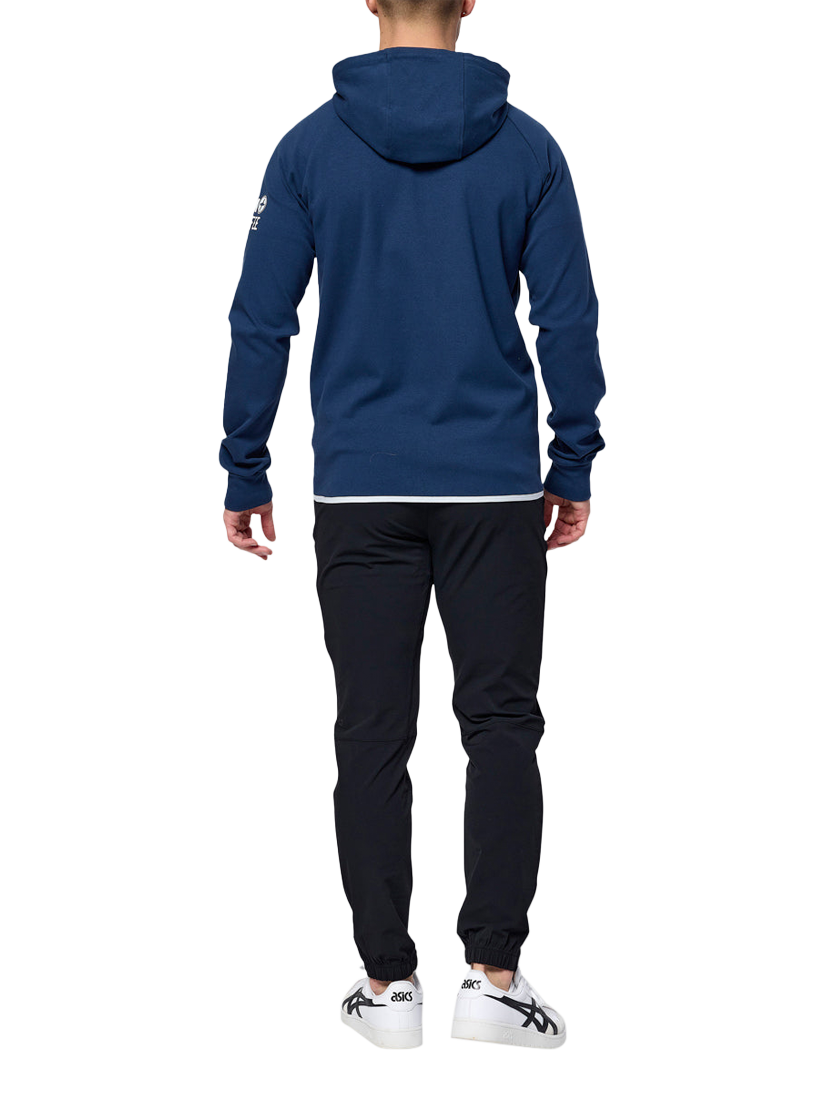 Product image 4 of 6, which shows Gym+Coffee Chill Full Zip Hoodie, Petrol Blue, S