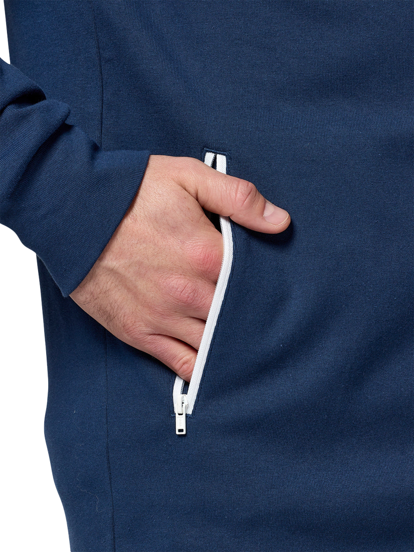 Product image 6 of 6, which shows Gym+Coffee Chill Full Zip Hoodie, Petrol Blue, S