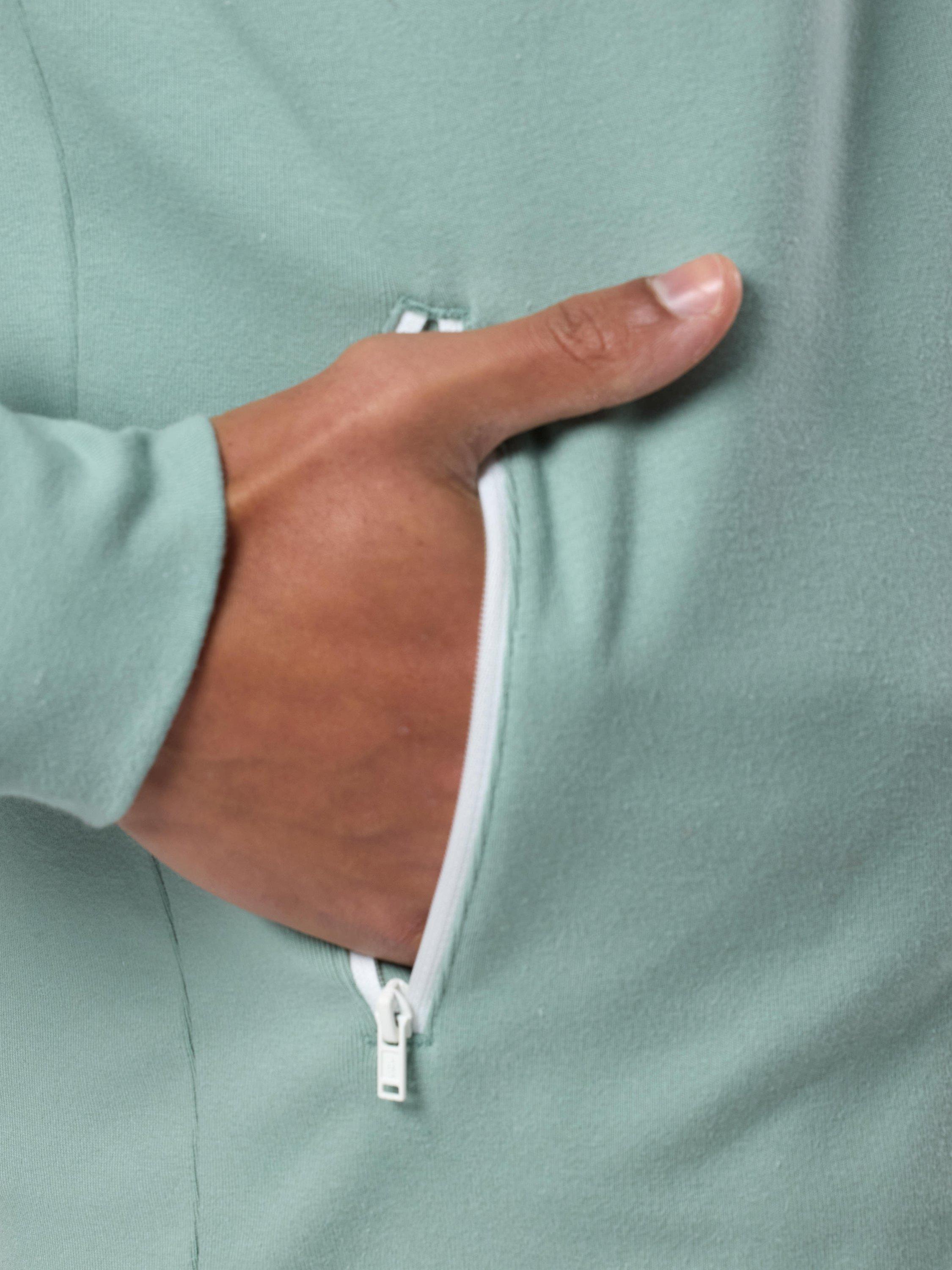 Product image 6 of 6, which shows Gym+Coffee Chill Full Zip Hoodie, Summer Green, S