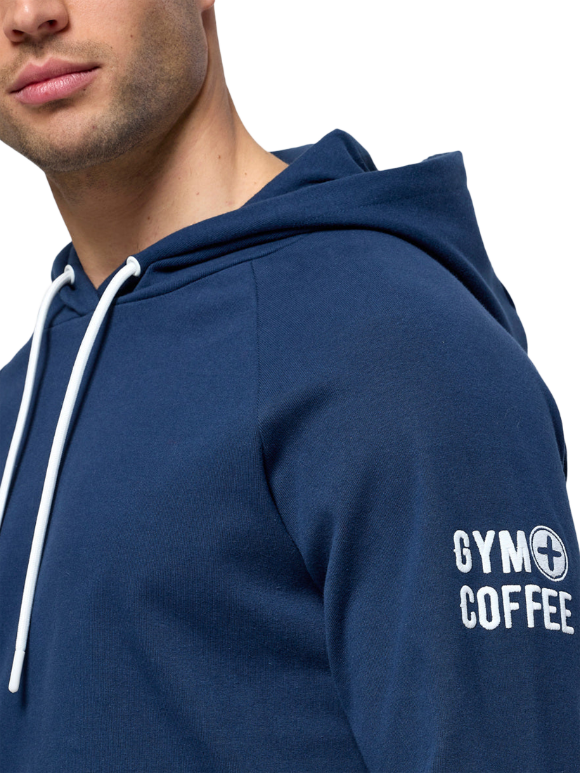 Product image 4 of 6, which shows Gym+Coffee Chill Hoodie, Petrol Blue, S