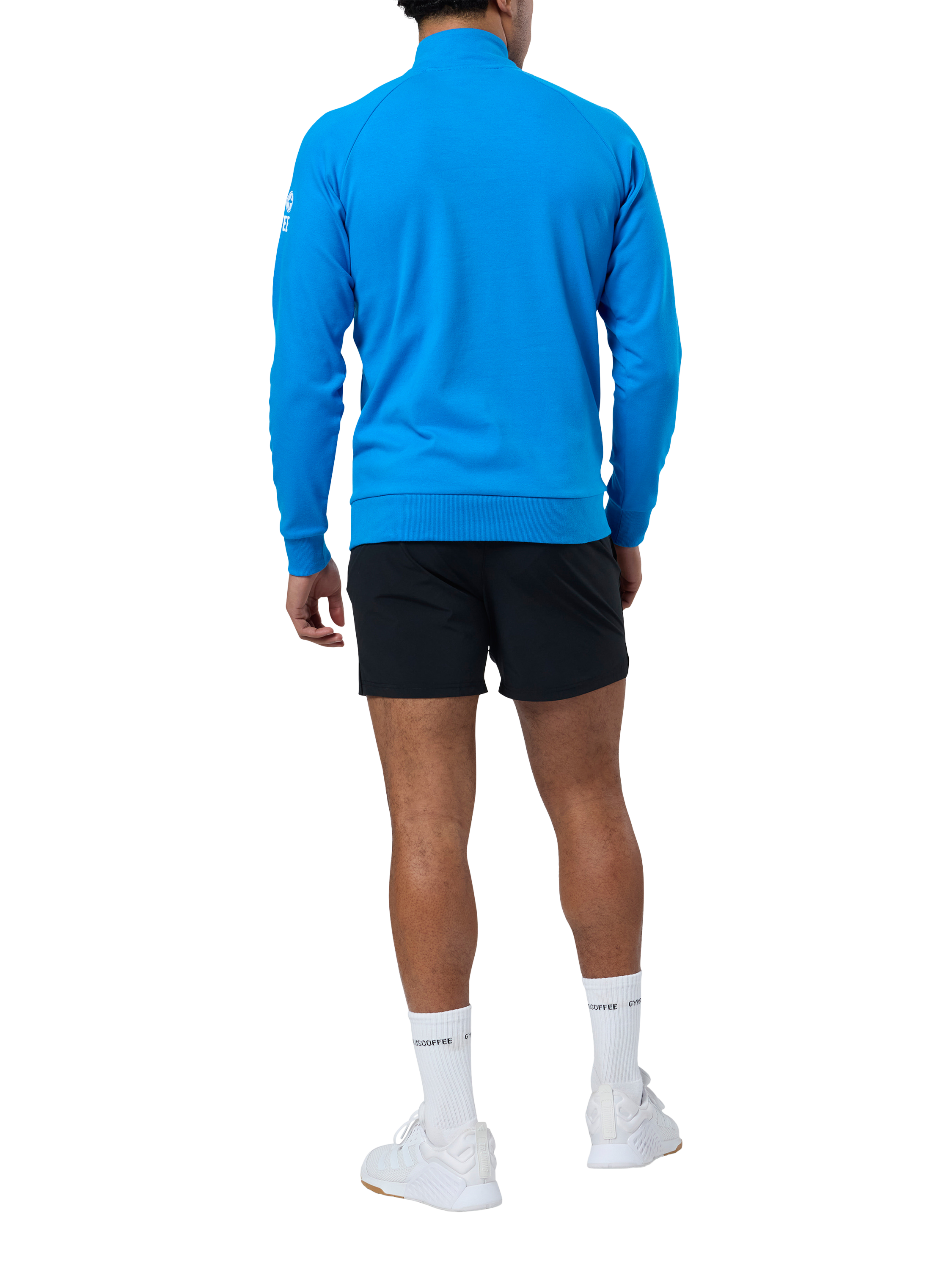 Product image 3 of 6, which shows Gym+Coffee Chill Half Zip Top, Sky Blue, S